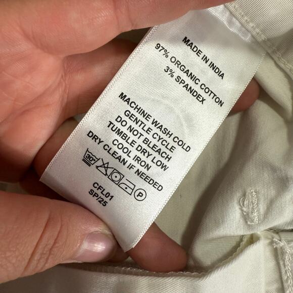 Quince Organic Stretch Cotton Chino Cropped Wide Leg Pants, Frost, 10 - Picture 5 of 6